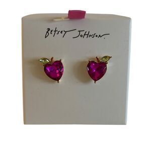 Betsey Johnson Fuchsia Heart Posts. So pretty!!